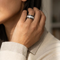 Lugano Kite 18K White Gold Diamond Band Ring 1049360 - THE SOLIST
