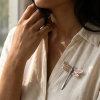 Lugano 18K Rose Gold Kite Diamond Dragonfly Brooch 8009659 - THE SOLIST