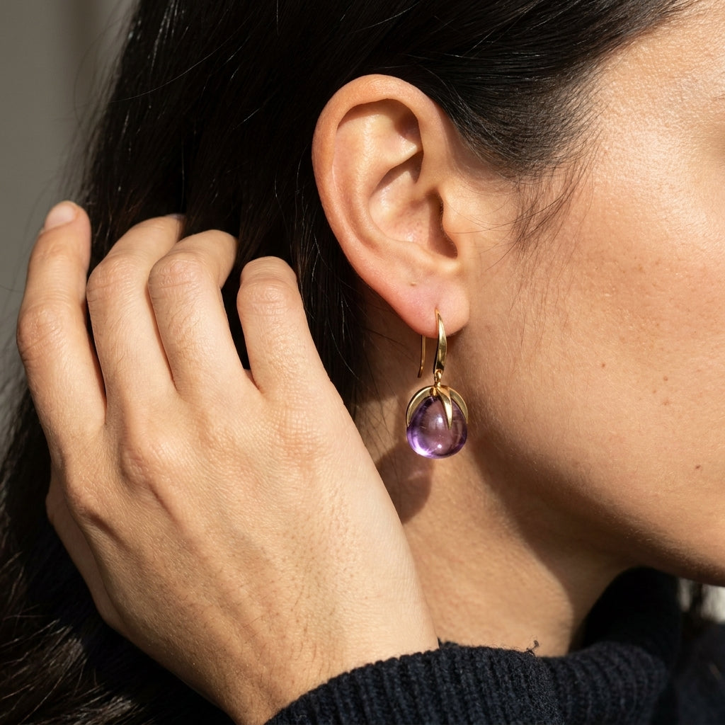 Pomellato Veleno 18K Rose Gold Amethyst Drop Earrings O.B303/07/01-92 - THE SOLIST