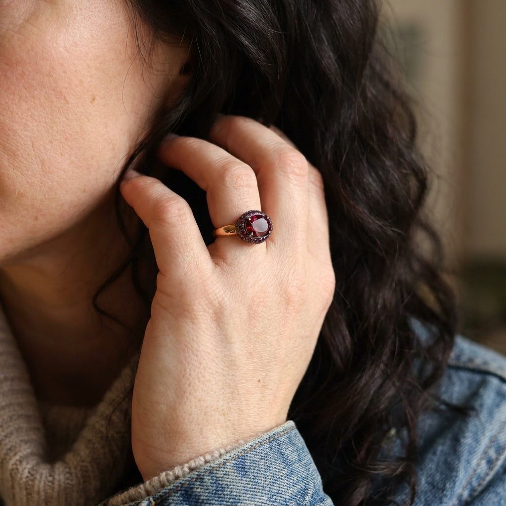 Pomellato Tabou 18K Rose Gold Rhodolite Ring Sz. 6.5 A.A9081A/A/07GR-129