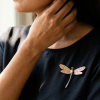 Lugano 18K Rose Gold Diamond Dragonfly Brooch 8009662 - THE SOLIST
