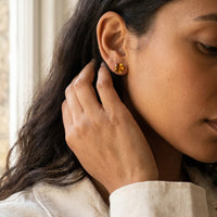 Pomellato Nudo 18K Rose Gold Citrine Stud Earrings O.B601/06/OV-98