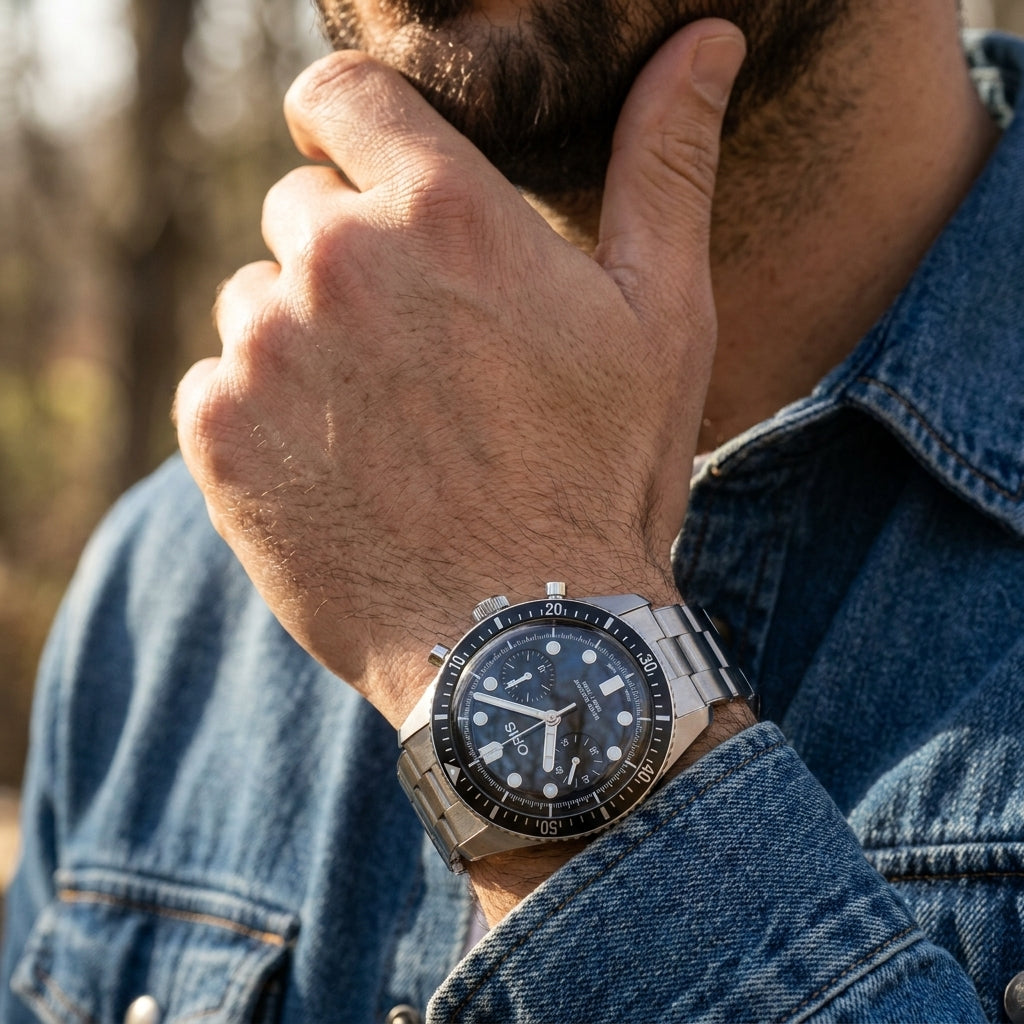 Oris Divers Sixty-Five Chronograph Stainless Steel Automatic Men's Watch 77177914054MB - THE SOLIST