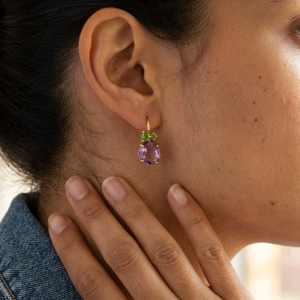 Pomellato Bahia 18K Rose Gold Amethyst and Tsavorite Drop Earrings O.B203/07OIT7-108 - THE SOLIST