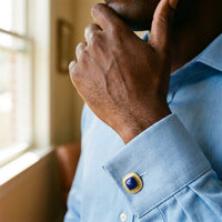 Deakin & Francis 18K Yellow Gold Lapis Lazuli Enamel Cufflinks OG-1111 - THE SOLIST