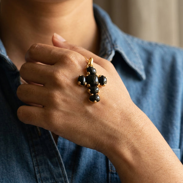Pomellato Capri 18K Rose Gold Crystal and Onyx Cross Pendant M.A705W07JON-142 - THE SOLIST