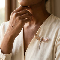 Lugano 18K Rose Gold Diamond Dragonfly Brooch 8009715 - THE SOLIST