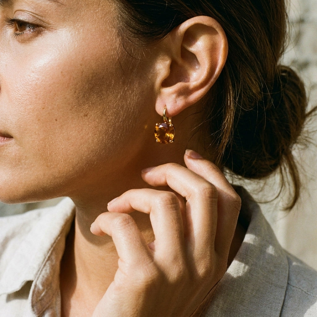 Pomellato Lola 18K Rose Gold Madeira Citrine Drop Earrings A143-143