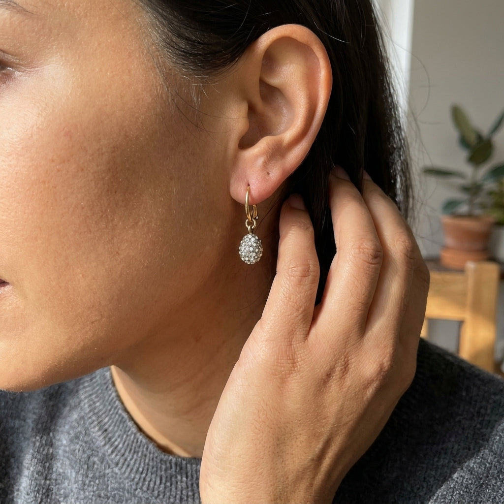 Pomellato Tabou 18K Rose Gold and Sterling Silver White Topaz Drop Earrings O.A908/A/O7TB-103 - THE SOLIST