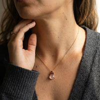 Pomellato Luna 18K Rose Gold Rose Quartz and Pink Tourmaline Pendant Necklace F.A702/07QRT-112 - THE SOLIST