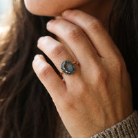 Pomellato Colpo di Fulmine 18K Rose Gold London Blue Topaz Tsavorite Ring Sz. 6 A.B307/07TLTZ-102 - THE SOLIST