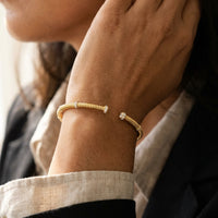 Lugano 18K Yellow Gold Diamond Cuff Bracelet 226-43 - THE SOLIST
