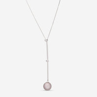London Pearl 18K White Gold Tahitian 9.5mm Pearl and Diamond Drop Necklace EM - 0018 - P4994TH - THE SOLIST - London Pearl