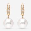 London Pearl 18K Yellow Gold Fresh Water Pearls 12mm and Diamond Drop Earrings E11285 - THE SOLIST - London Pearl