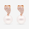 London Pearl 18K Yellow Gold Round Akoya 9.8mm Pearls and Diamond Drop Earrings E0993FW - THE SOLIST - London Pearl