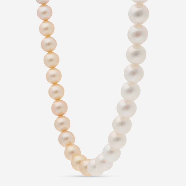 London Pearl Cultured Gold and White 8.8 - 8.5 mm Strand Necklace NFMX1724 - THE SOLIST - London Pearl