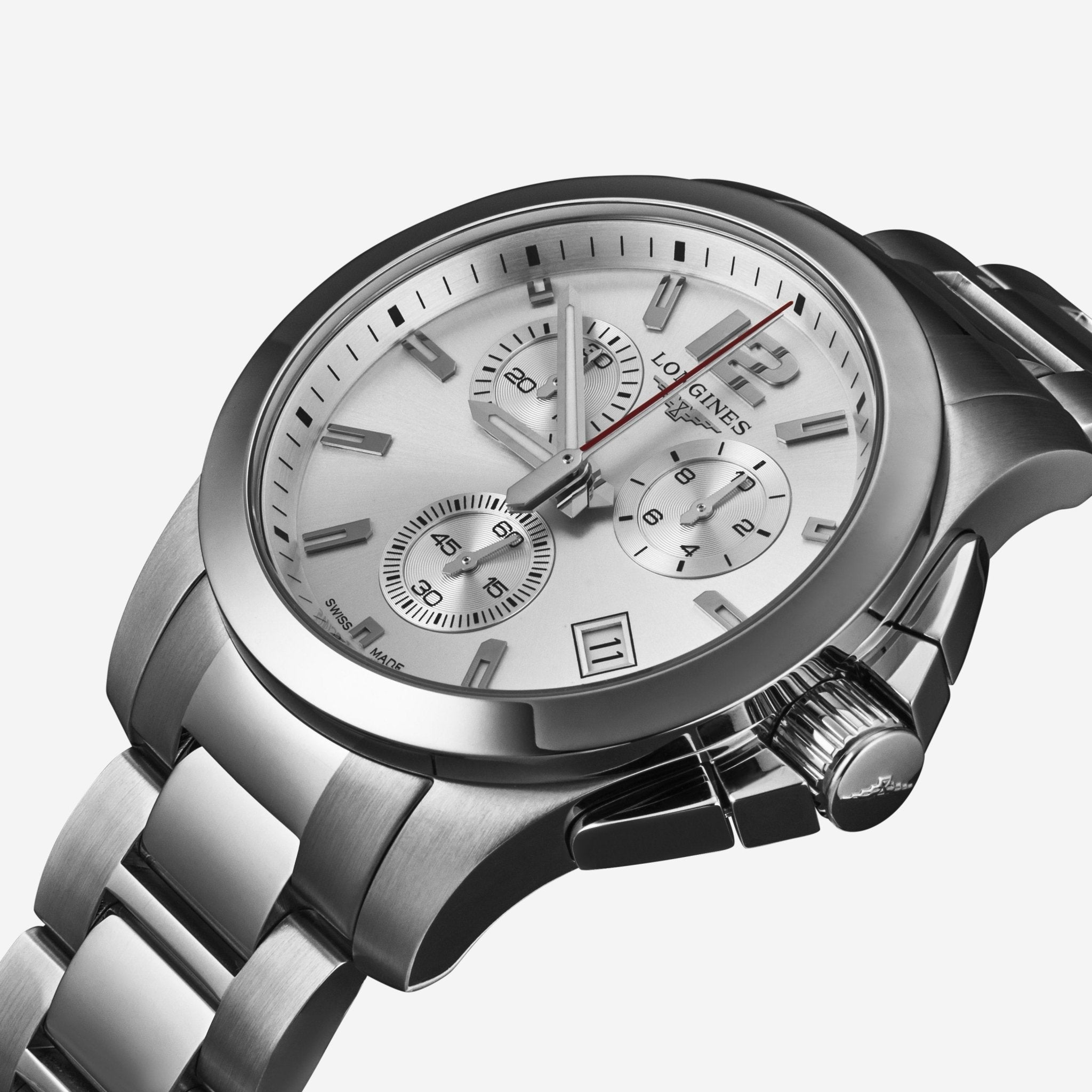 Longines Conquest Chronograph Stainless Steel Quartz Men's Watch L37024766 - THE SOLIST - Longines