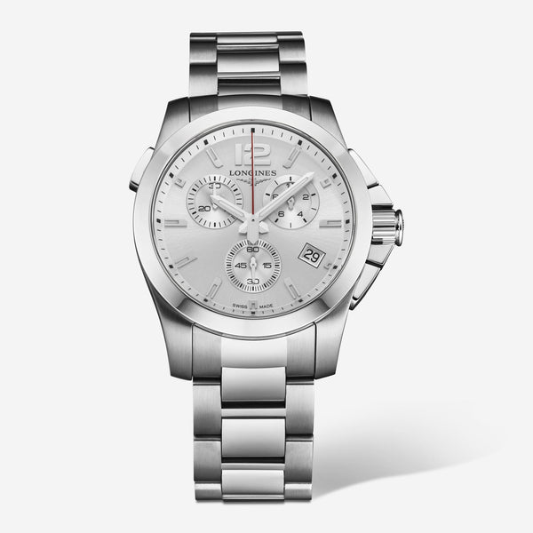 LONGINES CONQUEST メンズ　腕時計 コンクエスト 自動巻、ステンレススティール、ブルー「サンレイ
