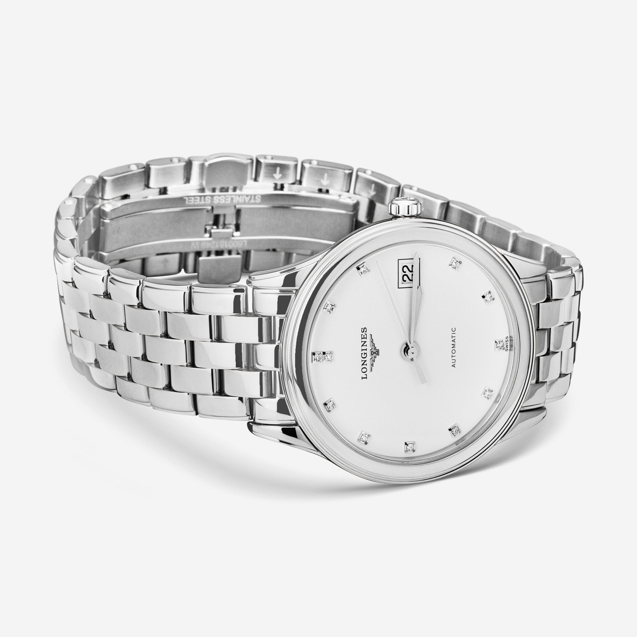 Longines Flagship Silver Dial Diamond Stainless Steel Automatic Ladies Watch L4.774.4.27.6 - THE SOLIST - Longines