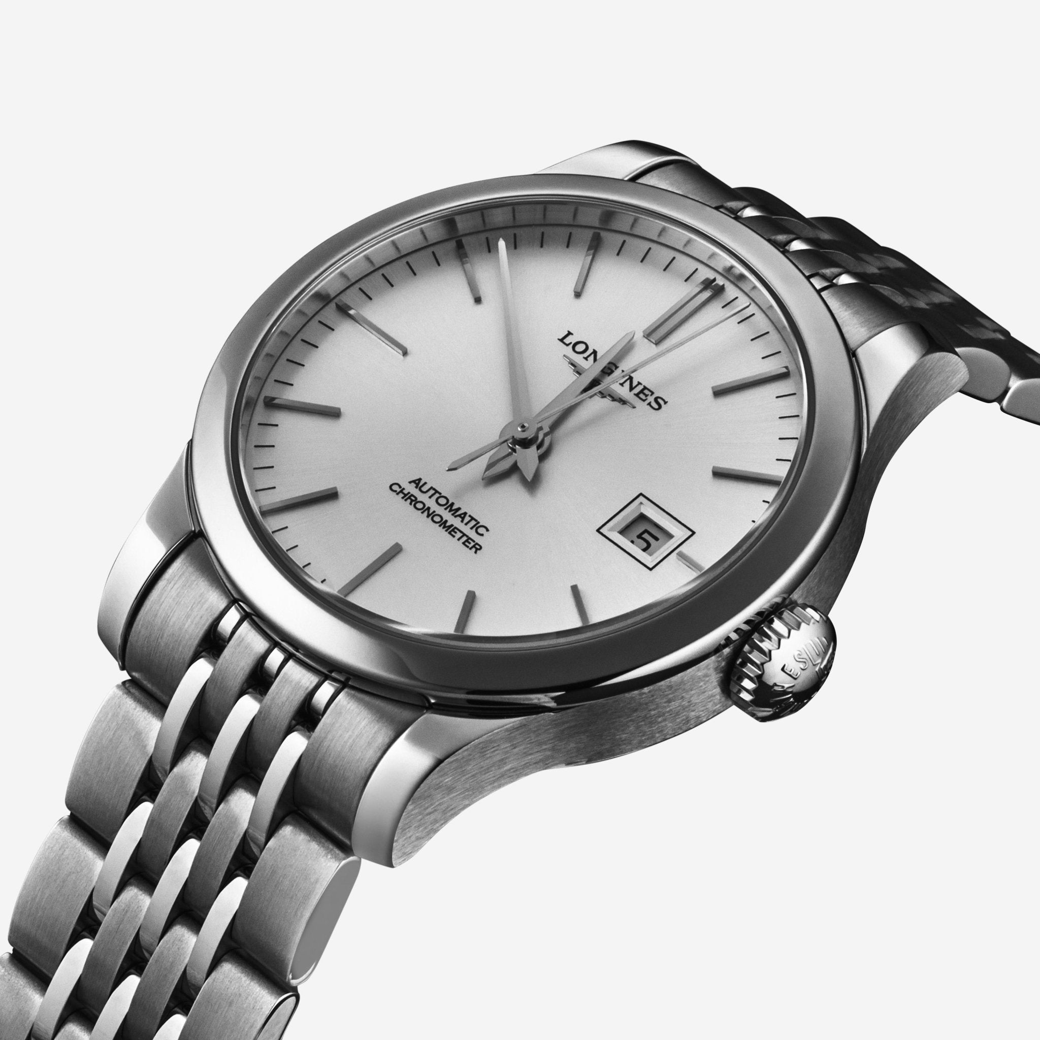 Longines Record Stainless Steel Automatic Ladies Watch L23214726 - THE SOLIST - Longines