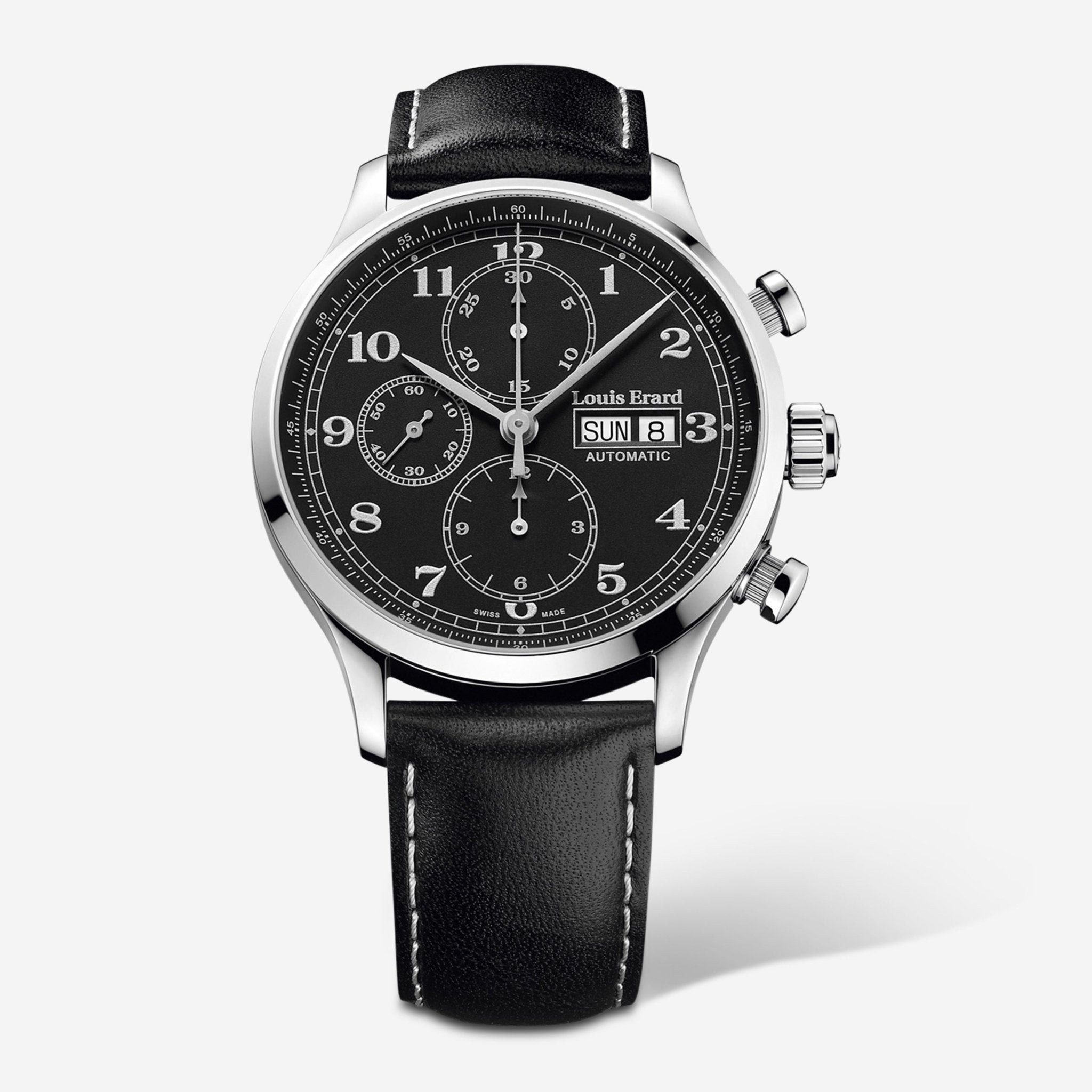 Louis Erard 1931 Chronograph Black Dial Men's Automatic Watch 78225AA22.BVA02 - THE SOLIST - Louis Erard