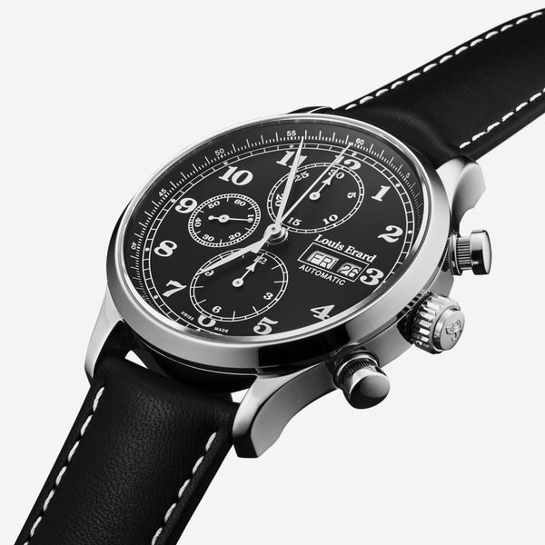 Louis Erard 1931 Chronograph Black Dial Men's Automatic Watch 78225AA22.BVA02 - THE SOLIST - Louis Erard