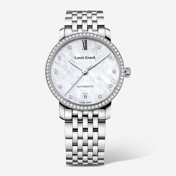 Louis Erard Excellence Stainless Steel Diamond Automatic Ladies Watch 68235SE14.BMA34 - THE SOLIST - Louis Erard