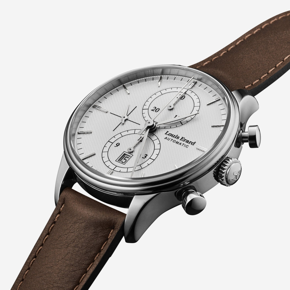 Louis Erard Héritage Chronograph Stainless Steel Automatic Men's Watch 78289AA21.BVA01 - THE SOLIST - Louis Erard