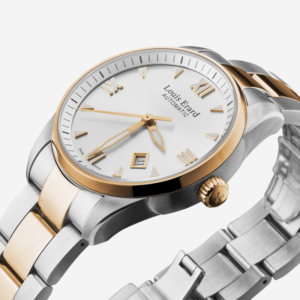 Louis Erard Heritage Silver Dial Two - tone Stainless Steel Men's Automatic Watch 69101AB21.BMA21 - THE SOLIST - LouisErard
