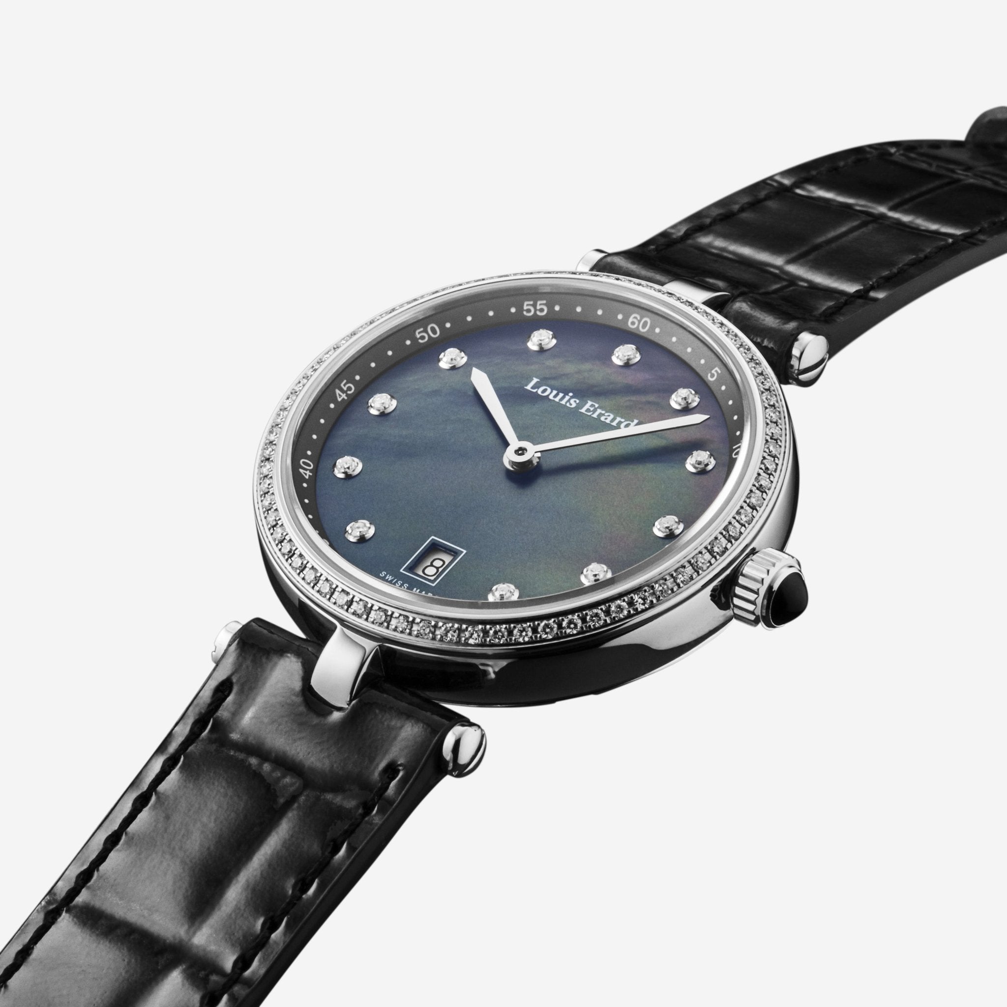 Louis Erard Romance Diamond Black Mother of Pear Ladies Quartz Watch 11810SE19.BDCB7 - THE SOLIST - Louis Erard