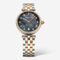 Louis Erard Romance Diamond Black Mother of Pearl Dial Two - tone Stainless Steel Ladies Quartz Watch 11810SB29.BMA27 - THE SOLIST - Louis Erard