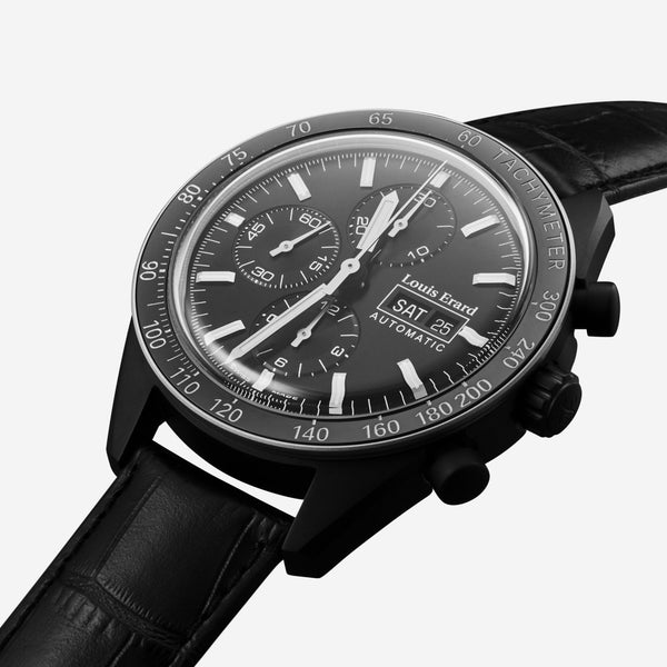 Louis Erard Sportive Chronograph Black PVD Automatic Men's Watch 78109NA22.BDCN82 - THE SOLIST - Louis Erard