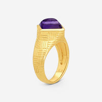Suna 18K Yellow Gold Parquet Amethyst Statement Ring Sz. 6.25 R2870AMY - THE SOLIST