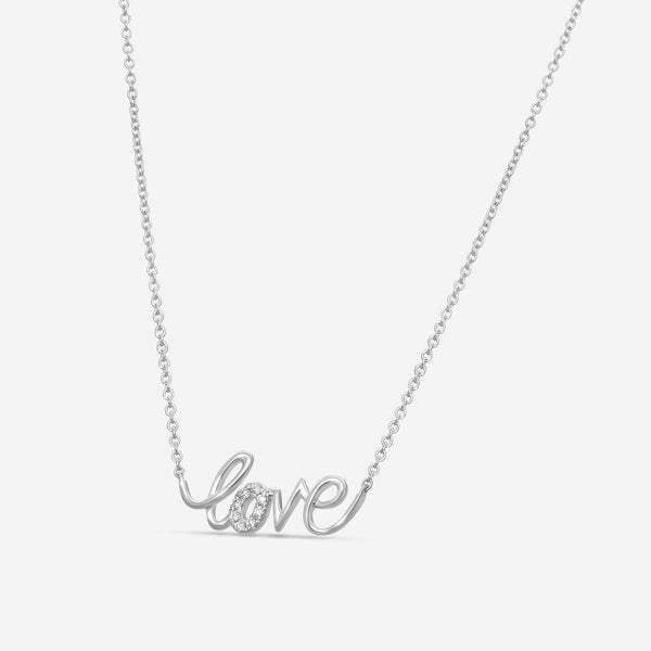 Ina Mar 14K White Gold Diamond "LOVE" Pendant Necklace PD33319-CS4WH