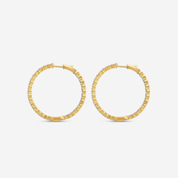 Ina Mar 14K Yellow Gold Diamond Shared Prong Hoop Earrings E1183C-FY-300F - THE SOLIST