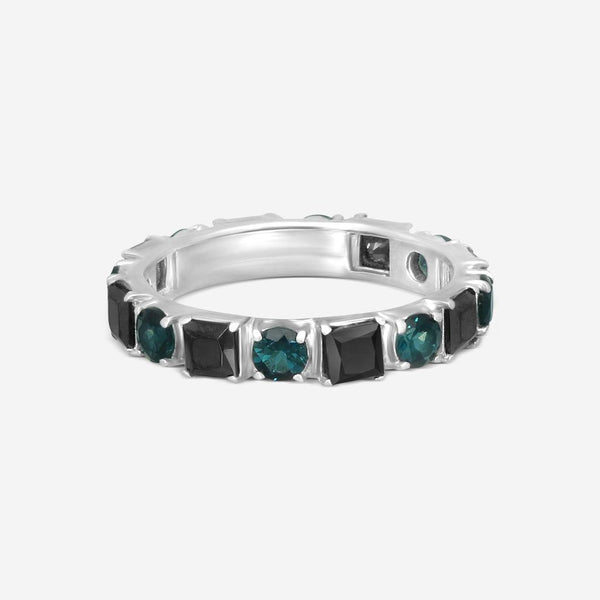 Armenta New WorldGrey Sterling Silver Multi-Gemstone Band Ring Sz. 6.5 16716