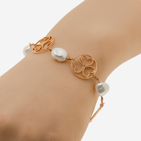 Mimi Milano Blanche 18K Rose Gold, Baroque Cultured Pearl Chain Bracelet B289R1 - THE SOLIST - Mimi Milano