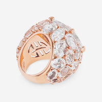 Mimi Milano Boutique 18K Rose Gold, Rock Crystal and Diamond 0.44ct. tw. Statement Ring sz 6.5 A560RO26B - THE SOLIST - Mimi Milano