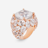 Mimi Milano Boutique 18K Rose Gold, Rock Crystal and Diamond 0.44ct. tw. Statement Ring sz 6.5 A560RO26B - THE SOLIST - Mimi Milano