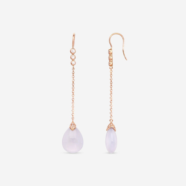 Mimi Milano Elizabeth 18K Rose Gold, Diamond & Blue Chalcedony Drop Earrings O219R820B - THE SOLIST - Mimi Milano