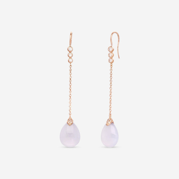 Mimi Milano Elizabeth 18K Rose Gold, Diamond & Blue Chalcedony Drop Earrings O219R820B