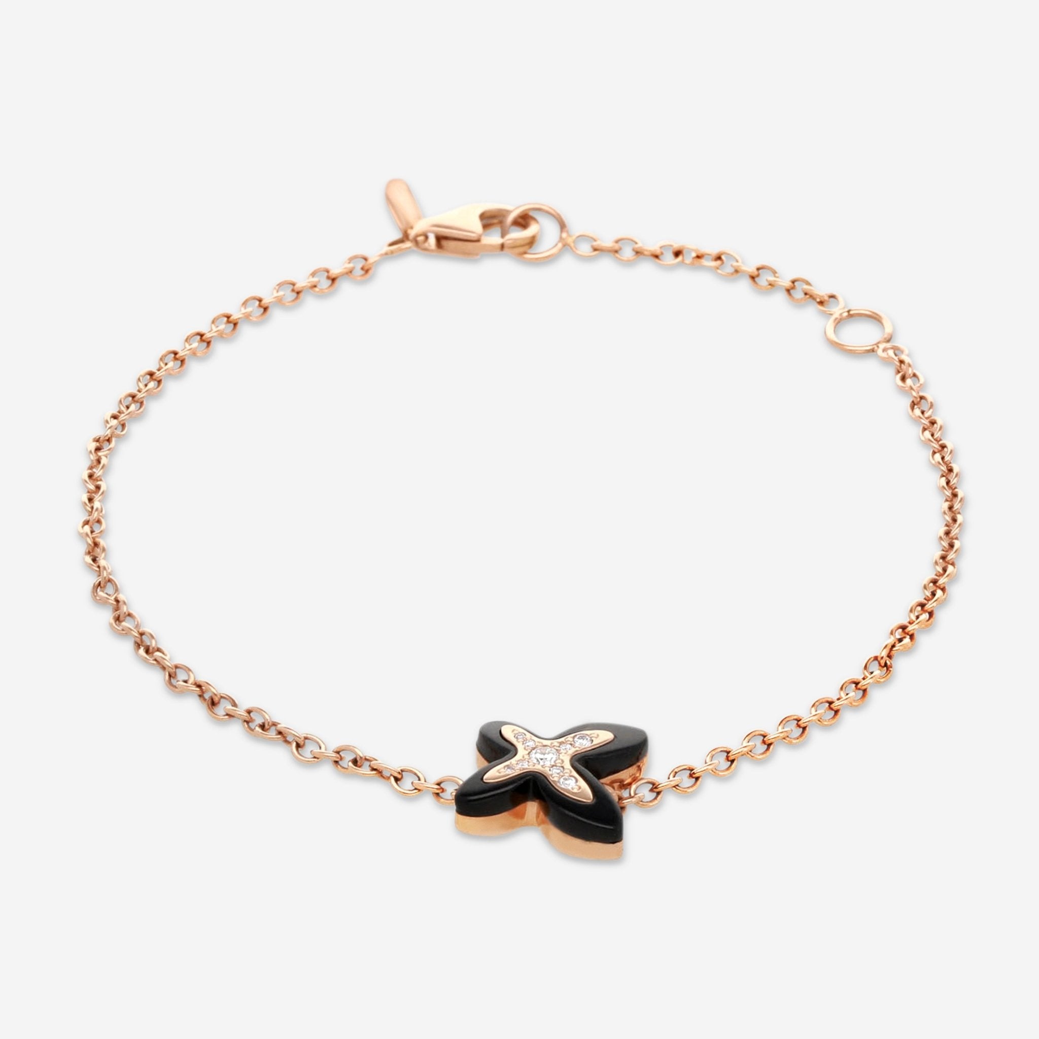 Mimi Milano Freevola 18K Rose Gold, Diamonds and Black Agate Bracelet BXM243R8OB - THE SOLIST - Mimi Milano