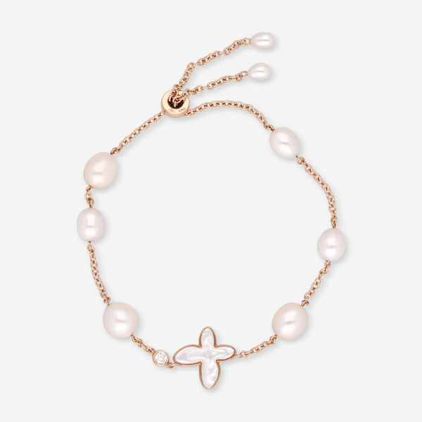 Mimi Milano Freevola 18K Rose Gold, Mother - of - Pearl, Cultured Pearl & Diamond Chain Bracelet BXM112R1M1B - THE SOLIST - Mimi Milano