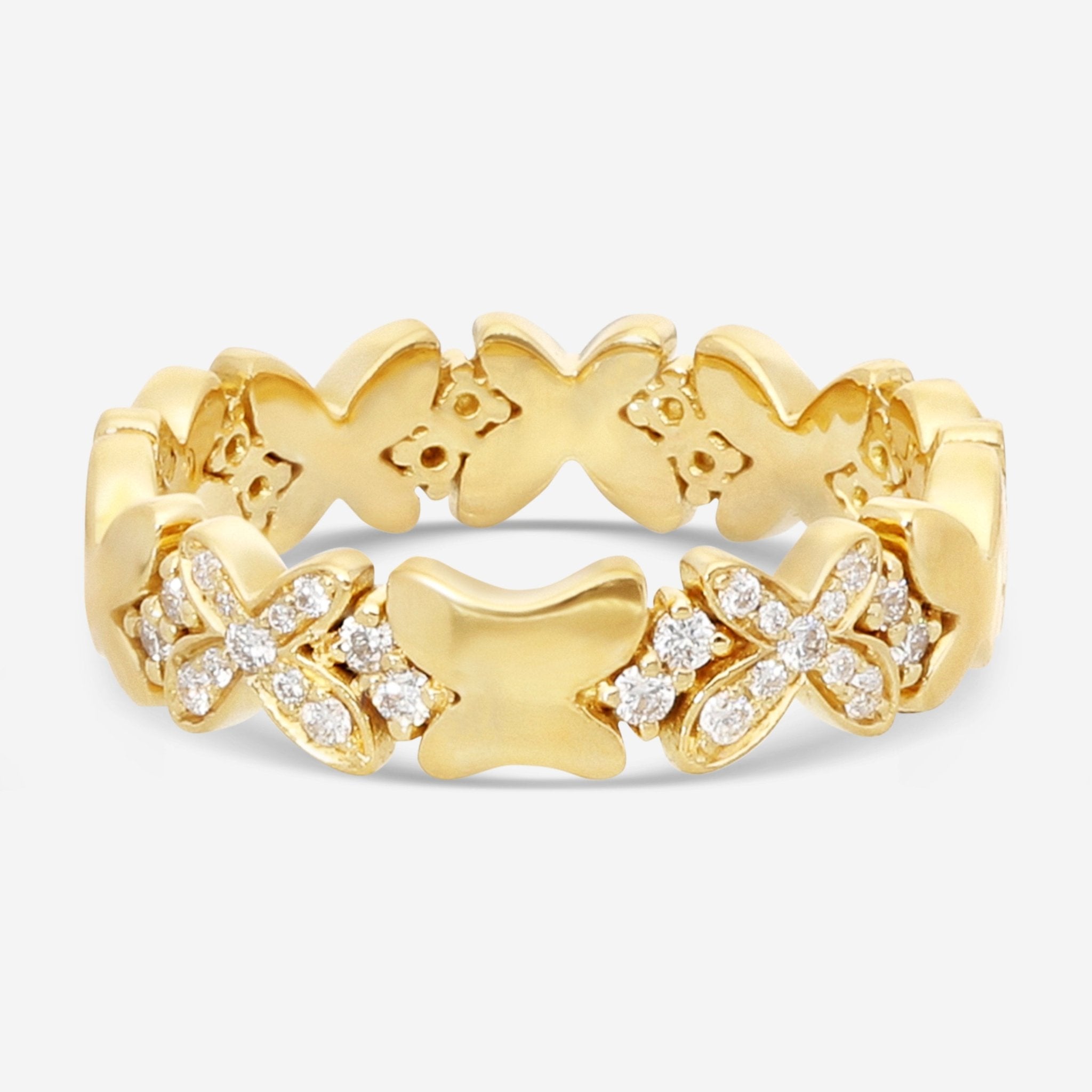 Mimi Milano Freevola 18K Yellow and White Gold, Diamond Butterfly Ring AXM369G8B - THE SOLIST - Mimi Milano