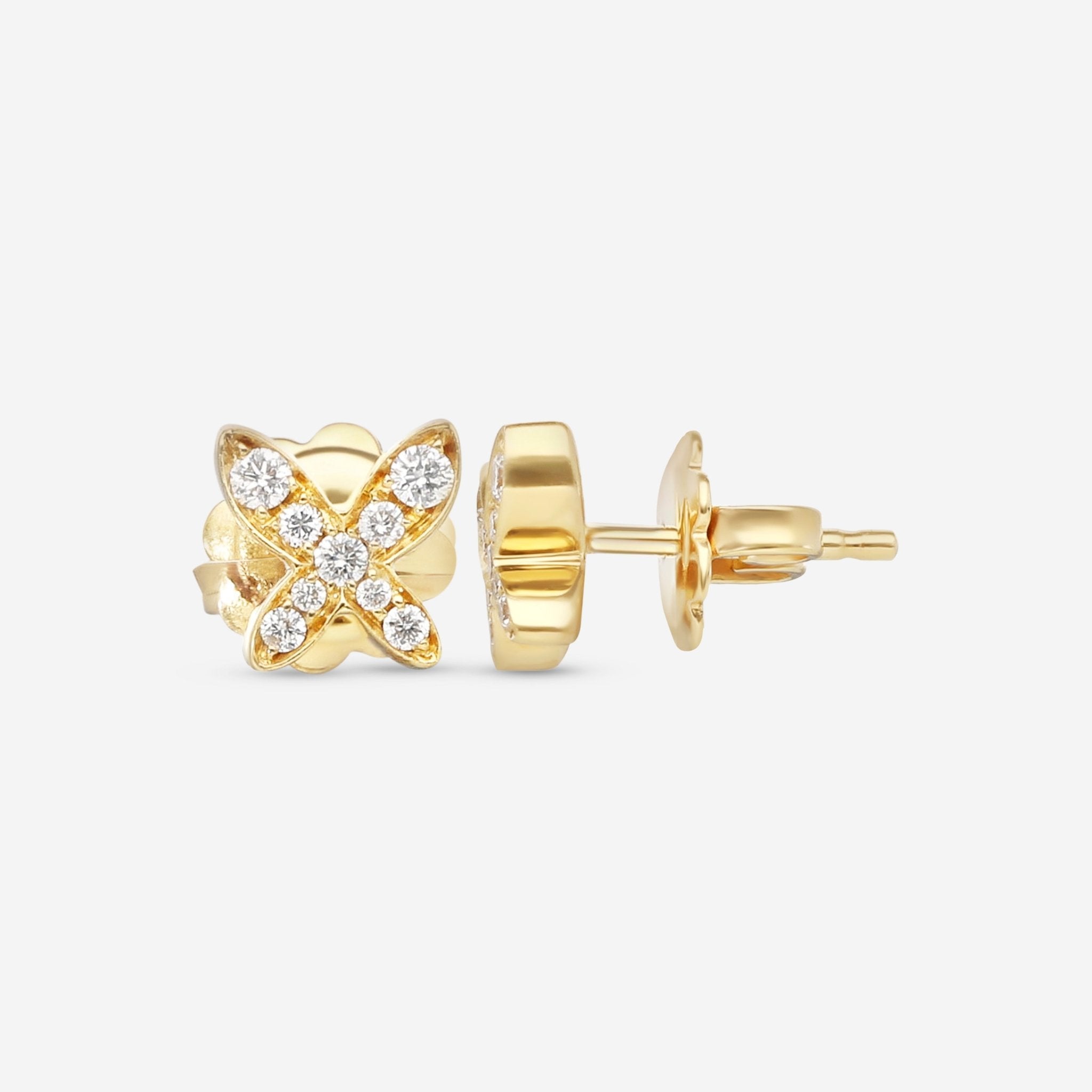 Mimi Milano Freevola 18K Yellow Gold, Diamond Stud Earrings OXM242G8B - THE SOLIST - Mimi Milano