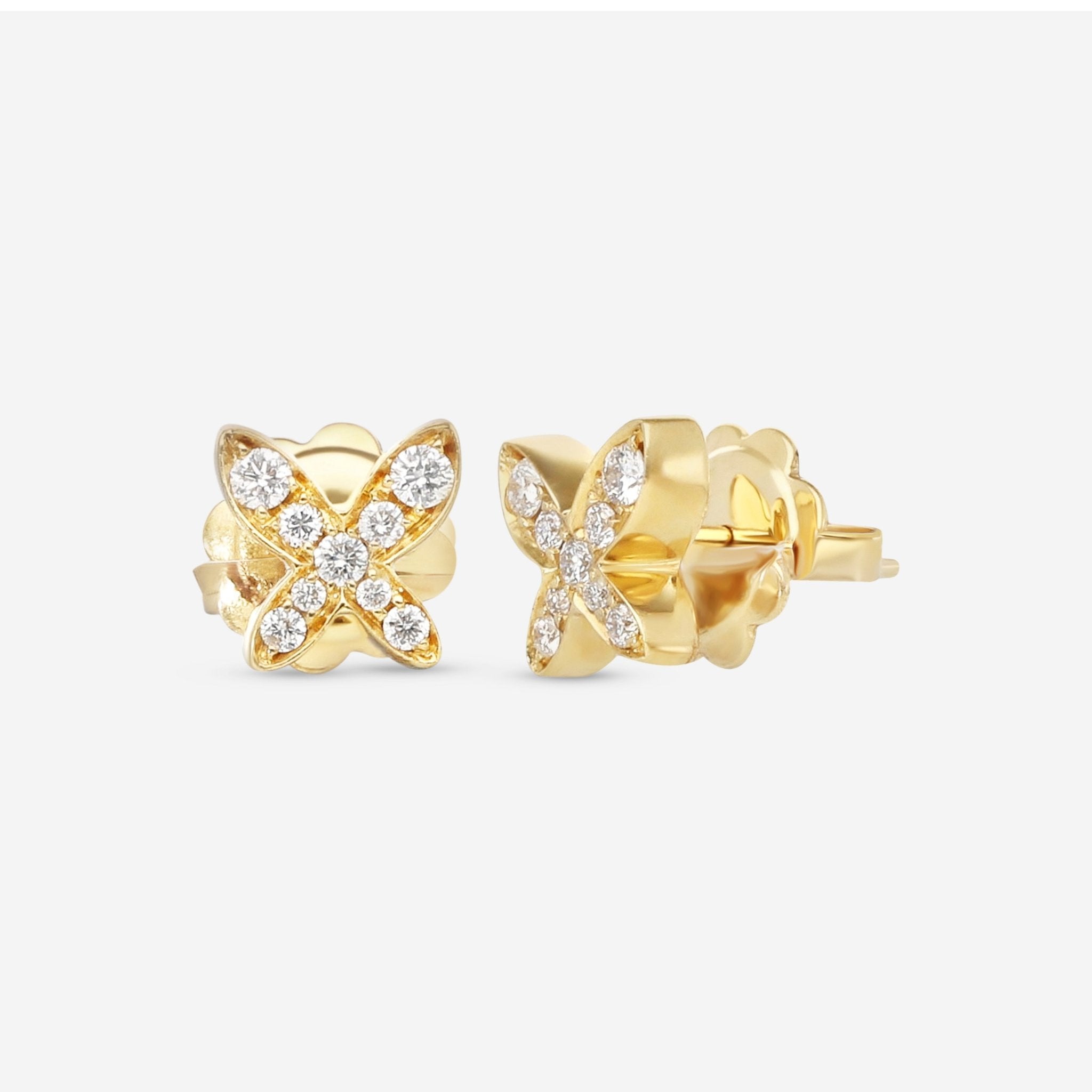 Mimi Milano Freevola 18K Yellow Gold, Diamond Stud Earrings OXM242G8B - THE SOLIST - Mimi Milano