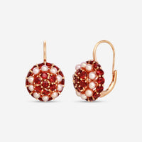 Mimi Milano Garbo 18K Rose Gold, Violet Pearl & Garnet Drop Earrings O241C3H - THE SOLIST - Mimi Milano