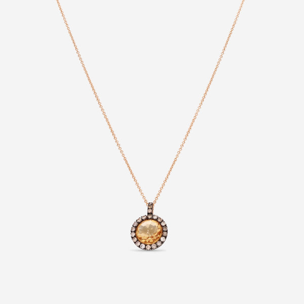 Mimi Milano Happy 18K Rose Gold, Citrine & Brown Diamond Pendant Necklace PLM307R8CM - THE SOLIST - Mimi Milano