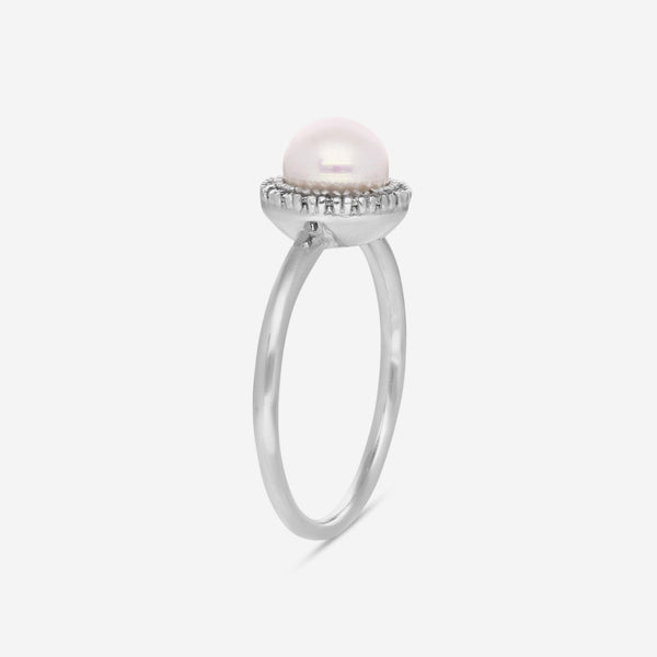 Mimi Milano Happy 18K White Gold, Diamond & White Pearl Ring Sz. 6.75 ALM306B1B - THE SOLIST - Mimi Milano