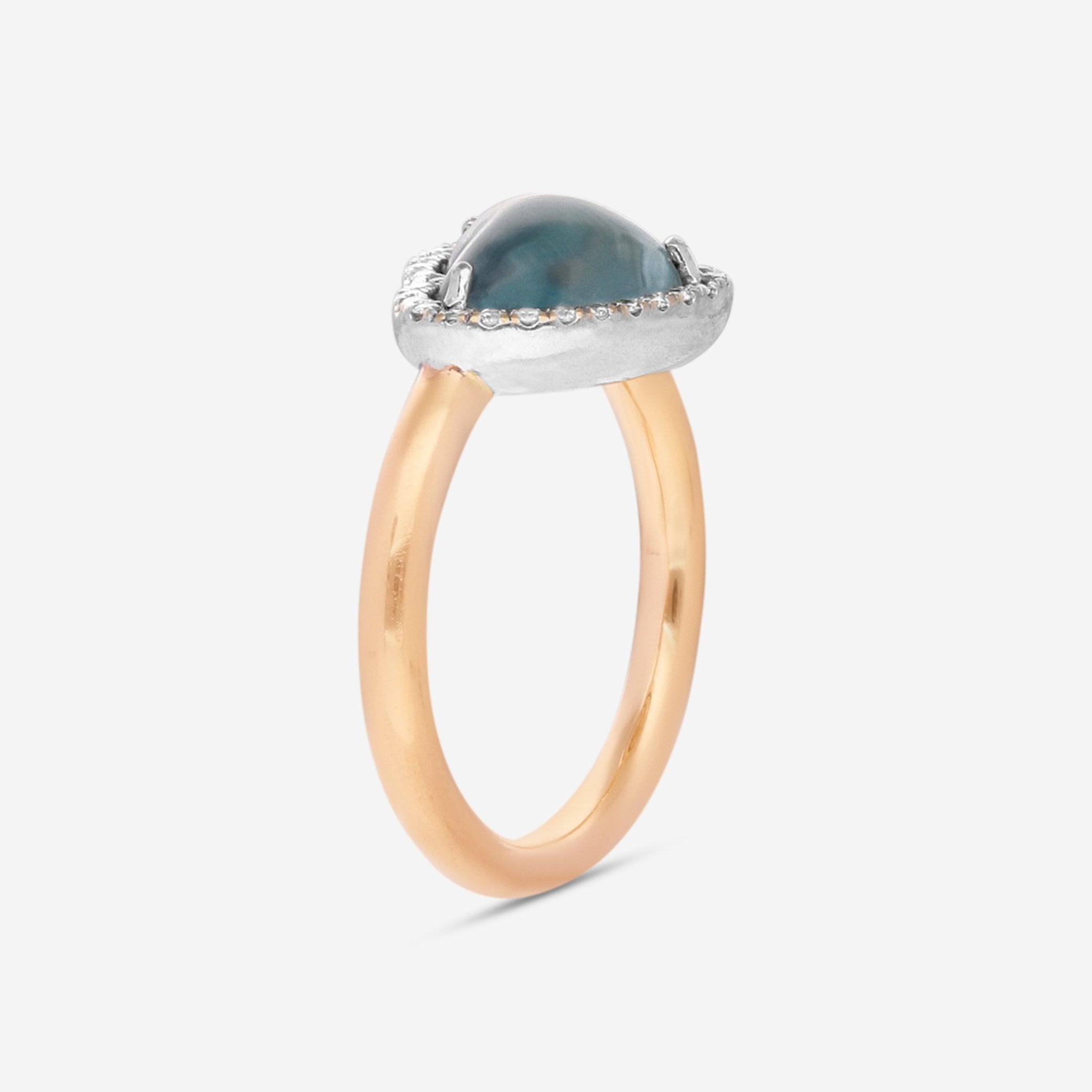 Mimi Milano Juliet 18K White & Yellow Gold, Diamond, Blue Topaz Statement Ring Sz. 7.25 A450C8TB - THE SOLIST - Mimi Milano